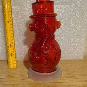 Vintage Red glass snowman